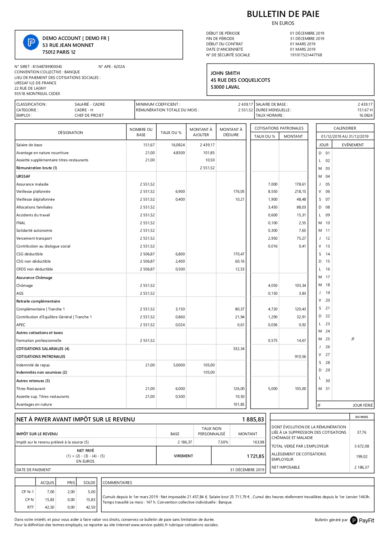 Fiche De Paie Cadre 2025 _ Fiche De Paie 2025 Excel – BEKW