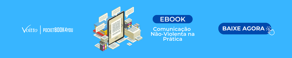 Banner do ebook "Comunicação Não-Violenta na Prática".