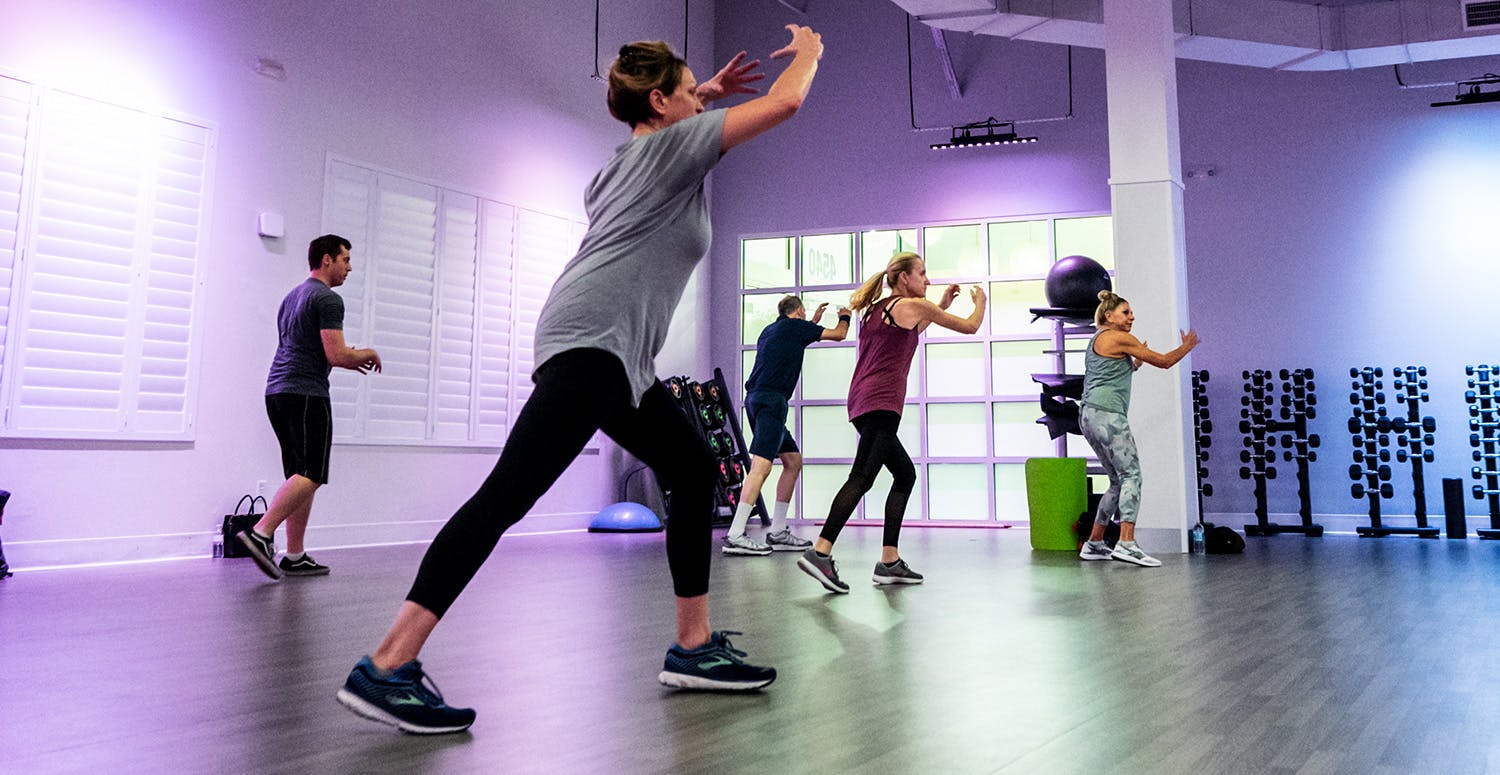 Members in a Sweat & Swagger class at the gym