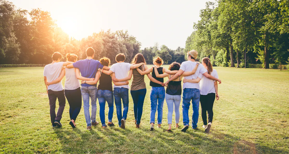 Group Of Friends Walking Together