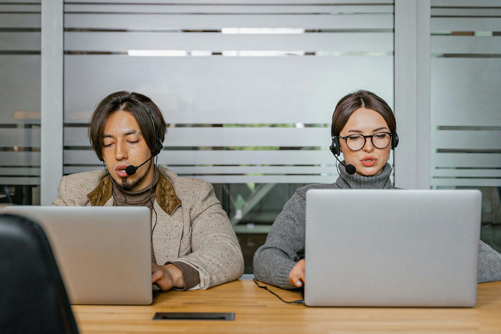 People engaged in customer calls