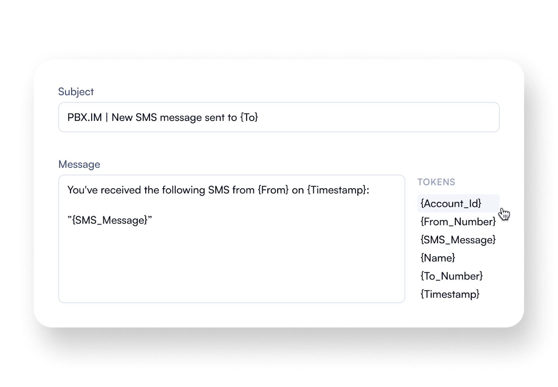custom subject message