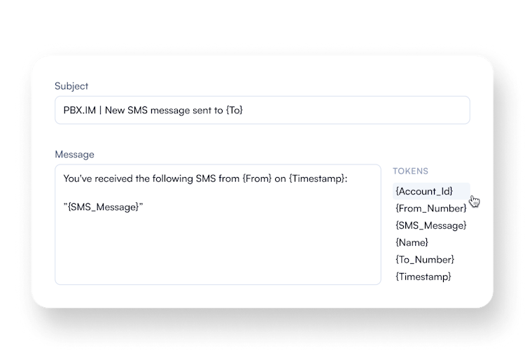 custom subject message