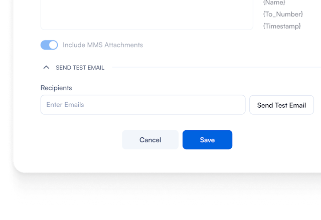 sms to email test mode