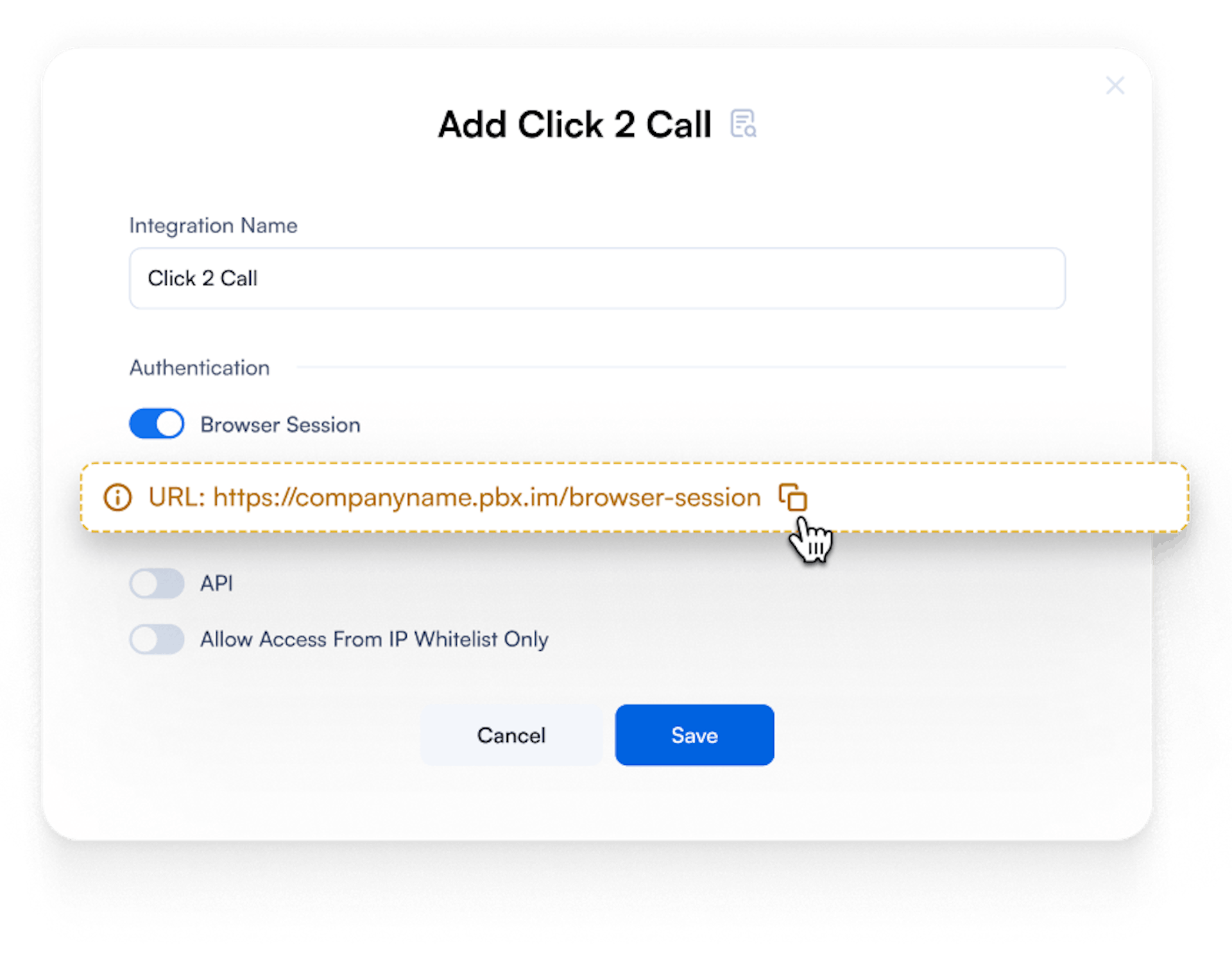 click to call generate link