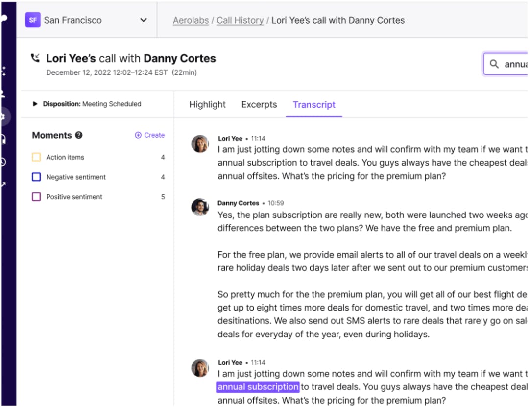Dialpad call transcription feature