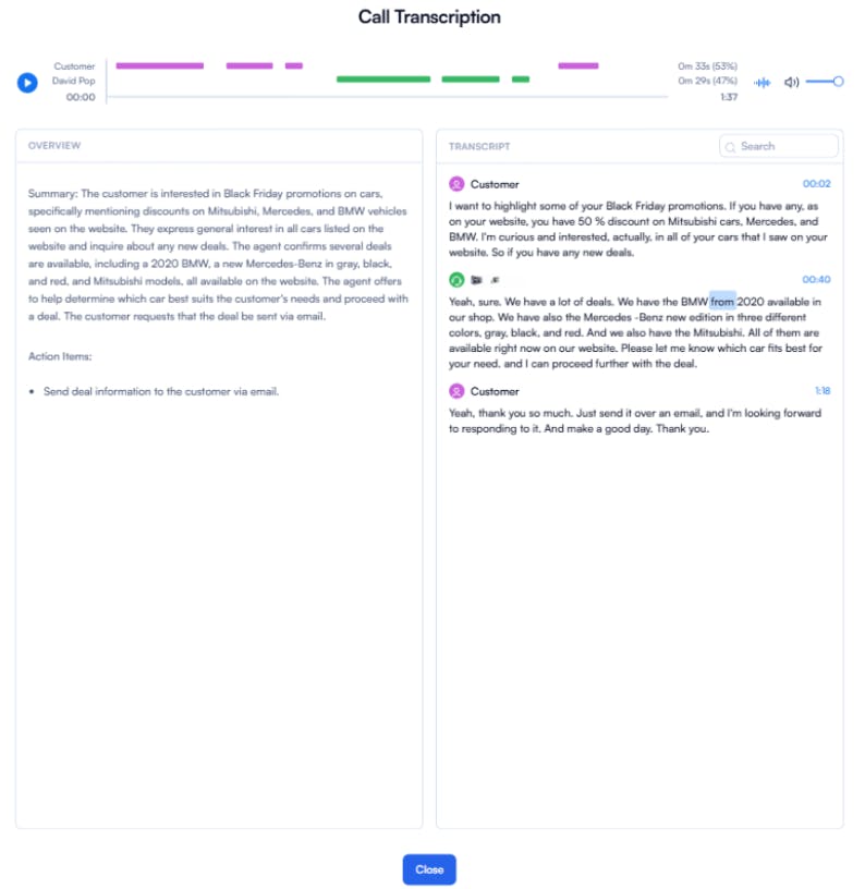 PBX.IM Transcription Feature  