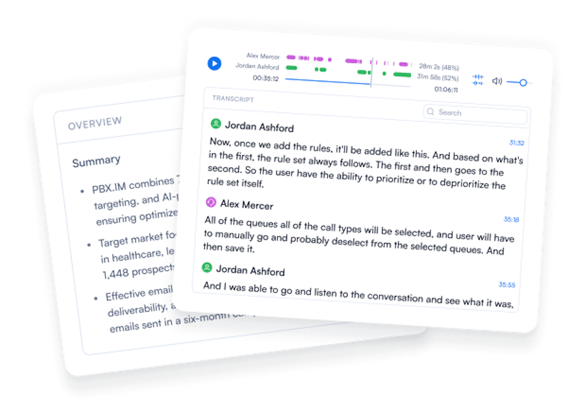 call transcription showcase image