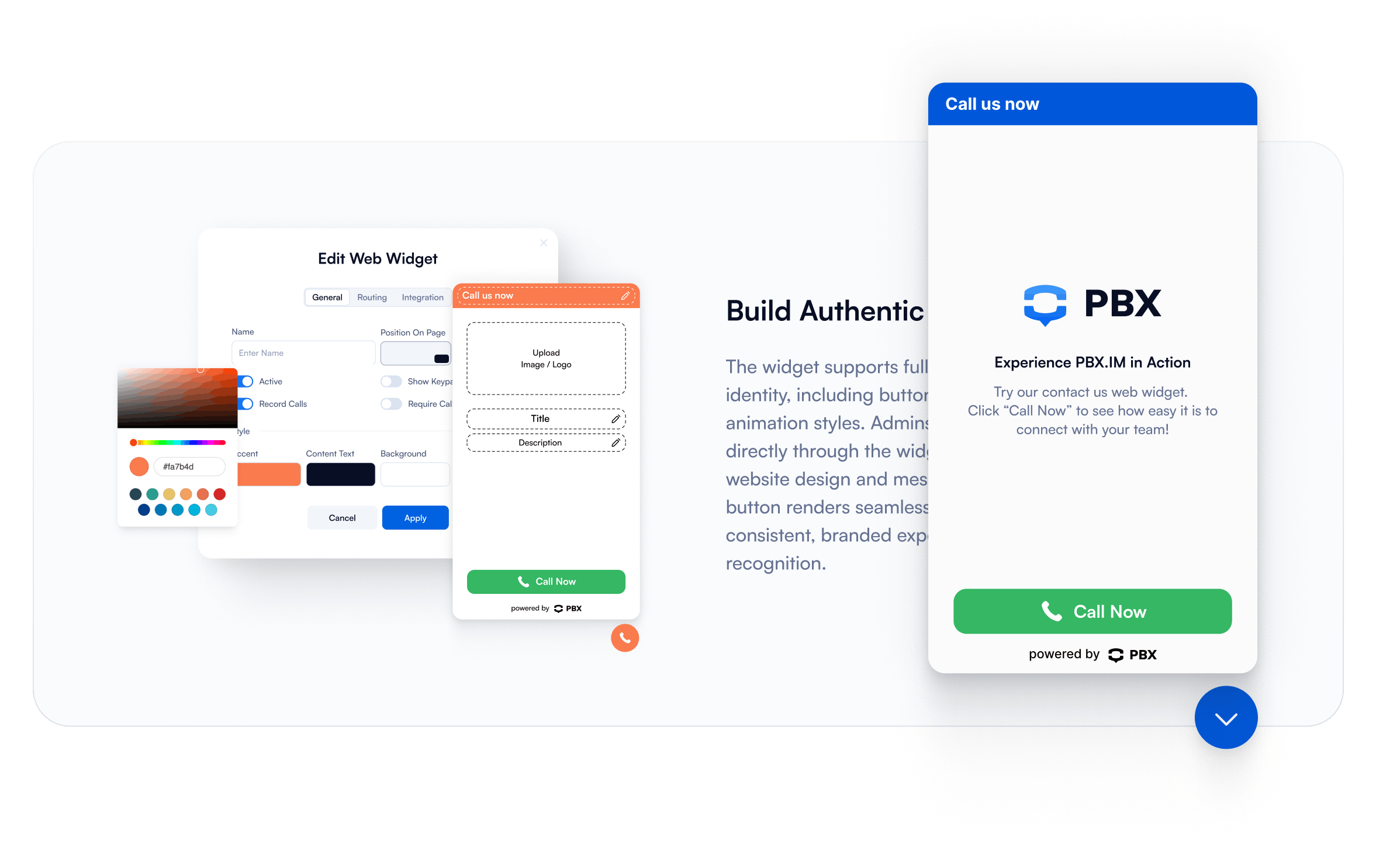 App screenshot demonstrating an incoming call.