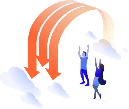 arrow and clouds