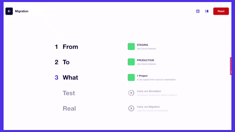 Gif of a process in Project Configurator