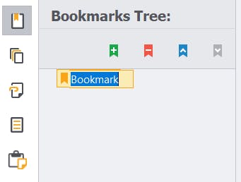 Highlighted text to name new bookmark in PDF Pro.
