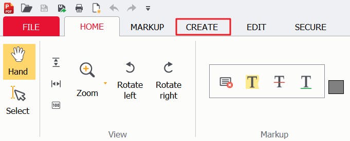 Create tab with a red box around it in PDF Pro.