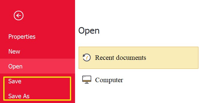 Save As options in PDF Pro.