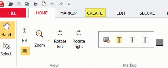 Create tab highlighted in PDF Pro. 