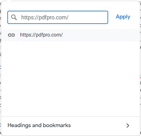 Typed URL in field, next to Apply button.