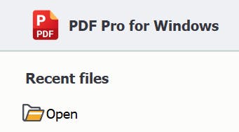 Open button in PDF Pro.