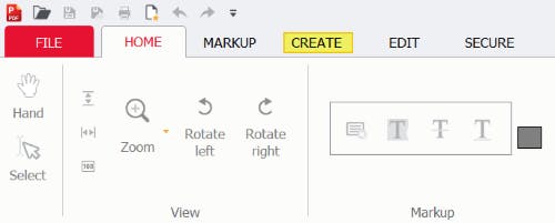 The Create tab is highlighted within PDF Pro.