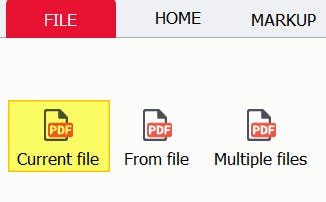 OCR Current file button highlighted in PDF Pro.