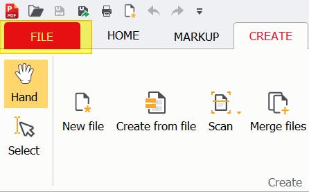 File tab highlighted in PDF Pro.