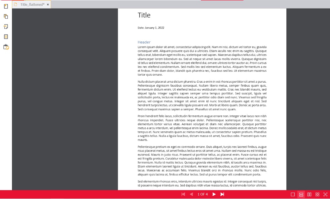 One page of a PDF is shown on the PDF Pro app.