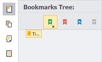 A bookmark selected and highlighted while Create bookmark button is highlighted.