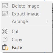 Paste option in right-click context menu of PDF Pro.