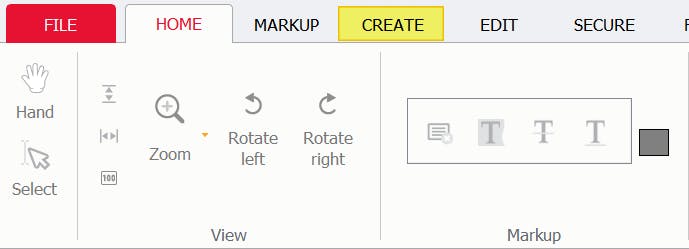 Create tab highlighted in PDF Pro.