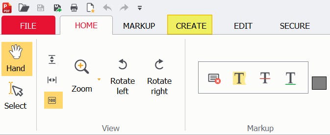 Create tab highlighted in PDF Pro. 