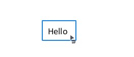 mouse cursor selecting the word Hello with a box.