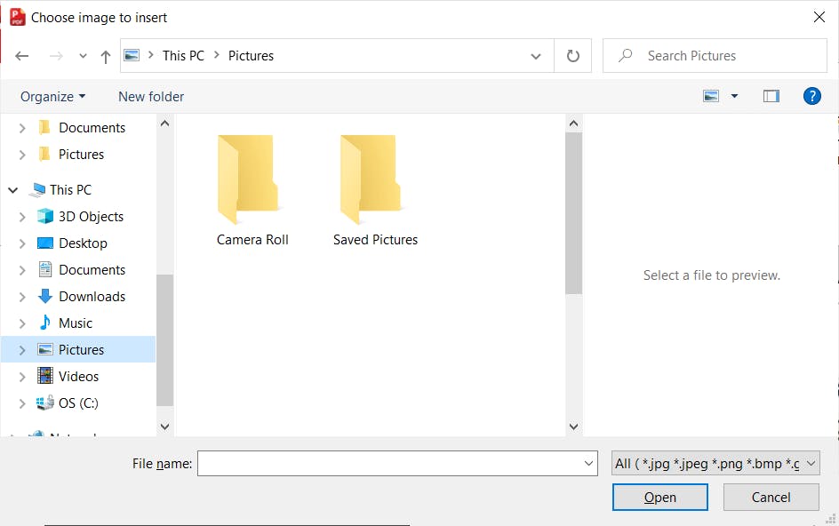 Insert image dialog box in PDF Pro.