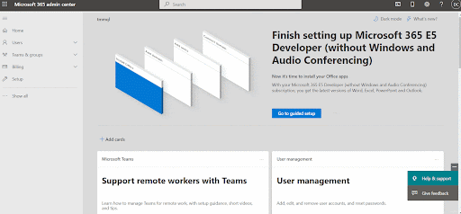 Navigating the MS Teams Admin Center.