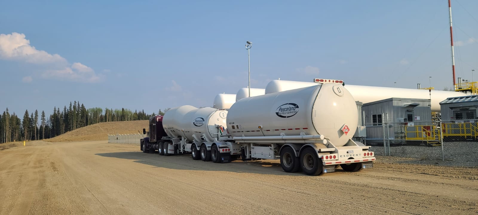 Peaceland truck hauling NGLs from oil and gas facility