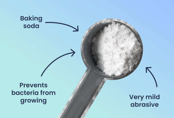 A close-up of baking soda