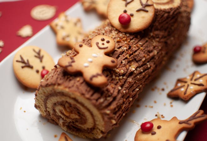 Image showing The Buche de Noel-or yule log-cake