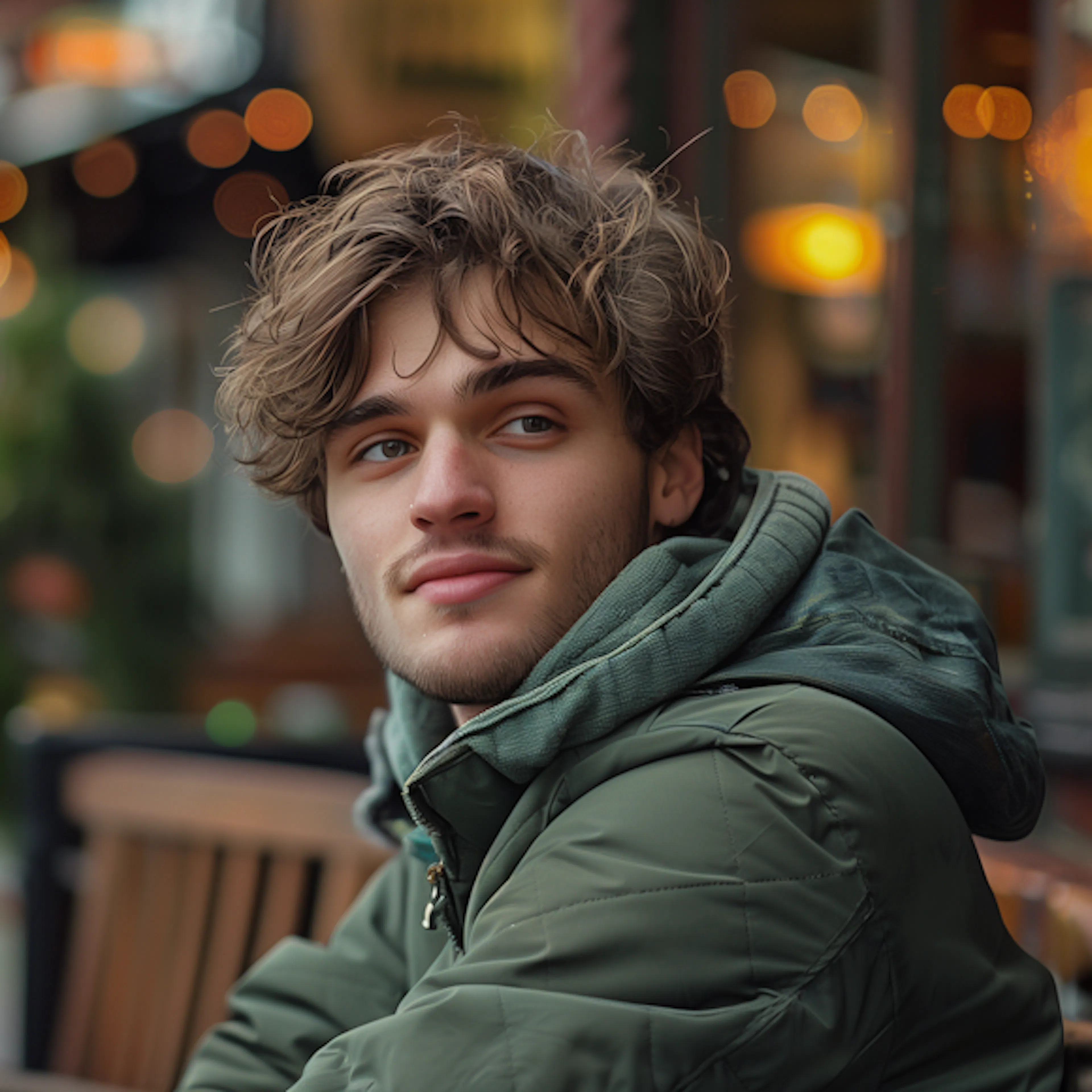 Contemplative Young Man Outdoors