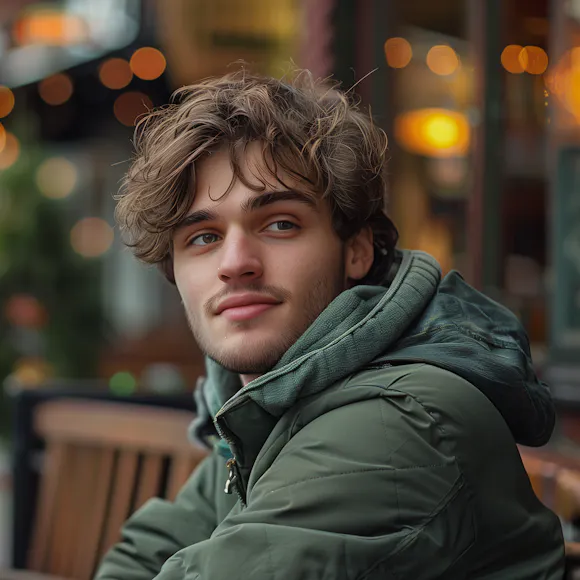 Contemplative Young Man Outdoors