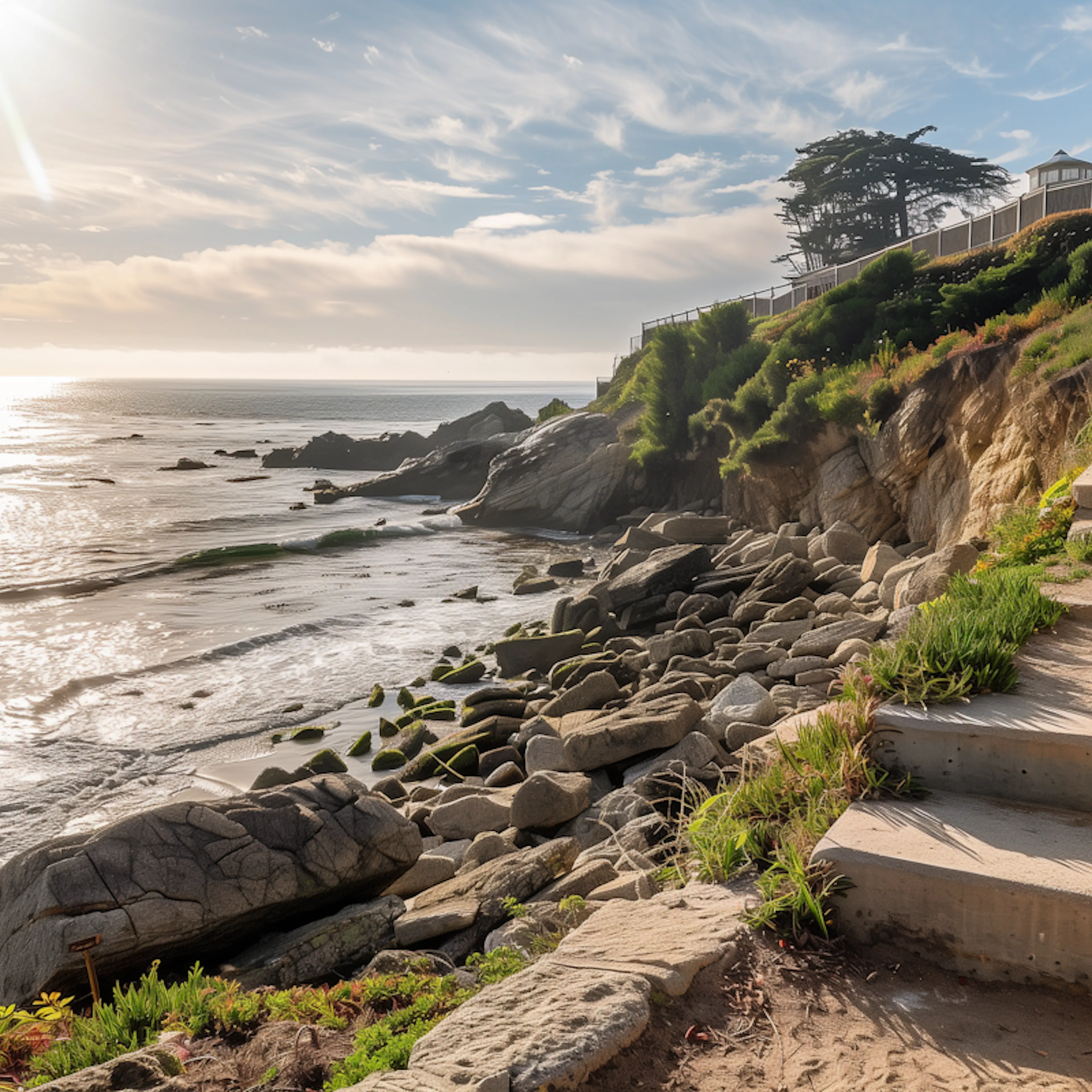 Serene Seaside View at Late Afternoon