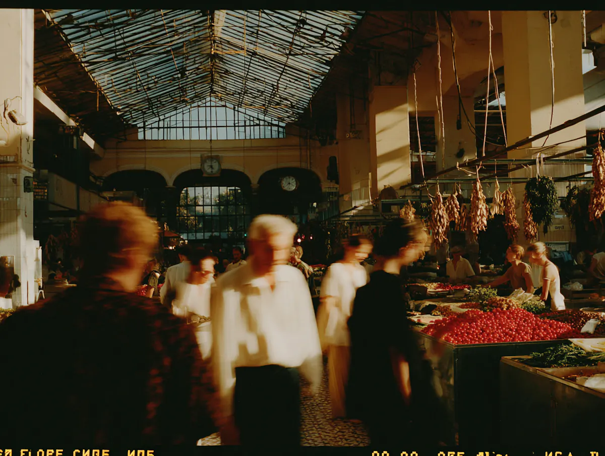 Bustling Market Scene