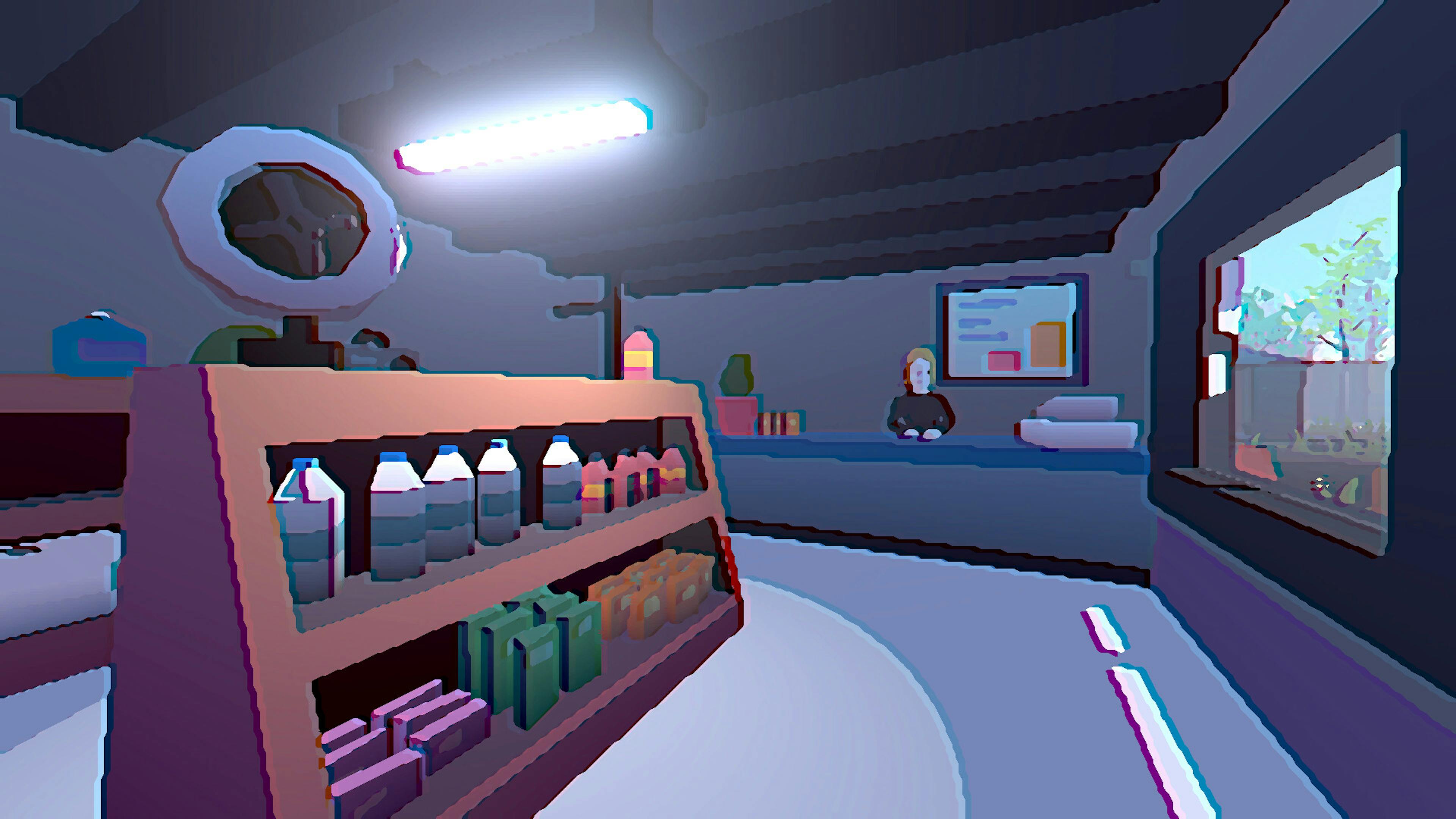 Grunn screenshot. Inside a gas station.