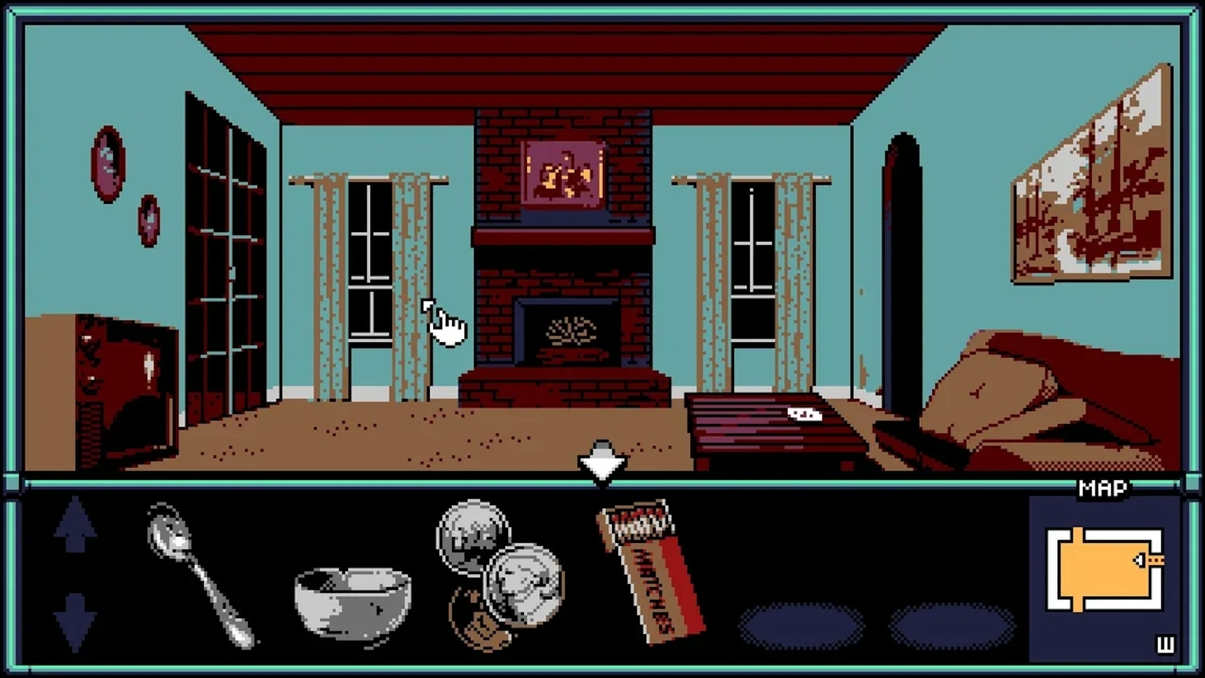 Screenshot form Night Manor a point and click adventure game.