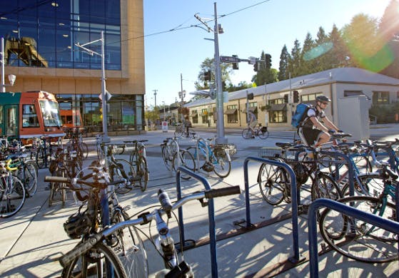 The Oregon Health and Science University bike valet in Portland. Photo: Zachary Kaufman.