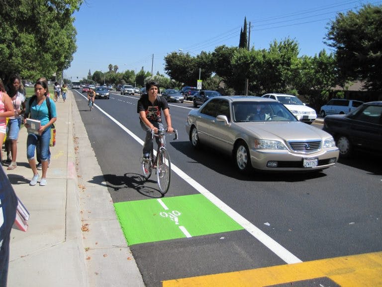 Biking in Modesto, California.