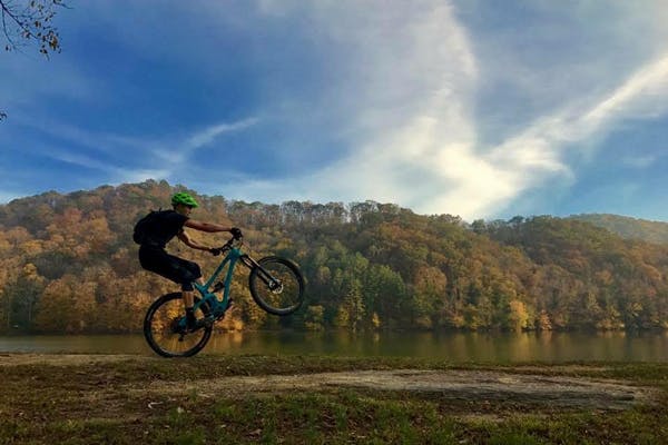 Riding the Sugarcamp Mountain Trails in Kentucky.