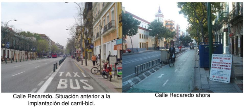 Calle Recaredo before and after