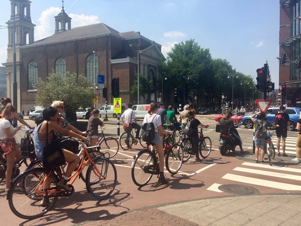 Bikers at 3 p.m. in Amsterdam.