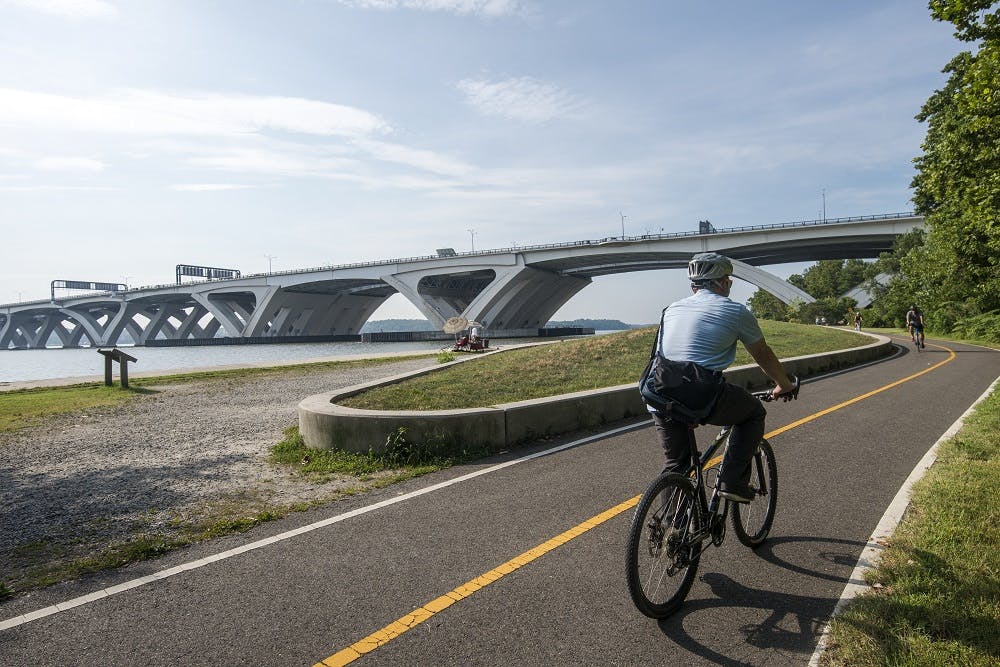 Biking in Alexandria’s Jones Point Park.