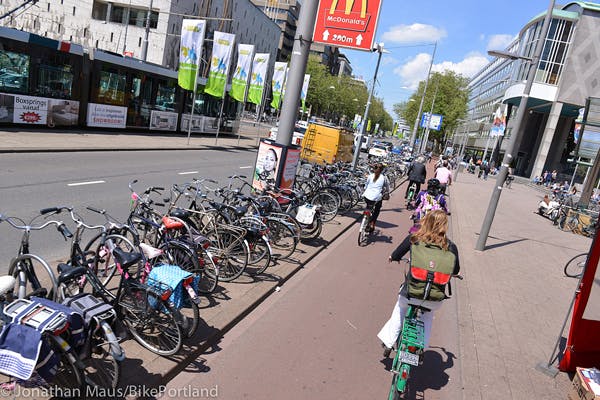 parked bikes in Rotterdam