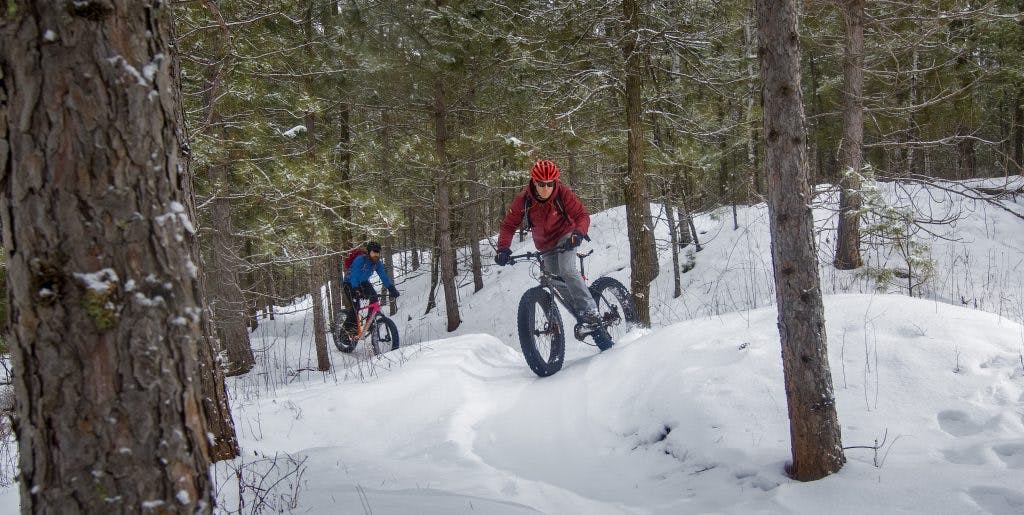 Winter biking in Cuyuna, Minnesota.