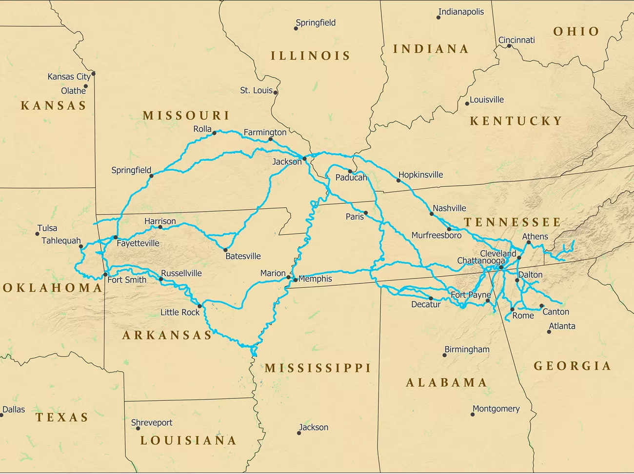 This Annual Bike Ride Connects Cherokee Youth To Their History 62ff51fa D1e6 4ee0 9b0b Trail Of Tears Map.webp
